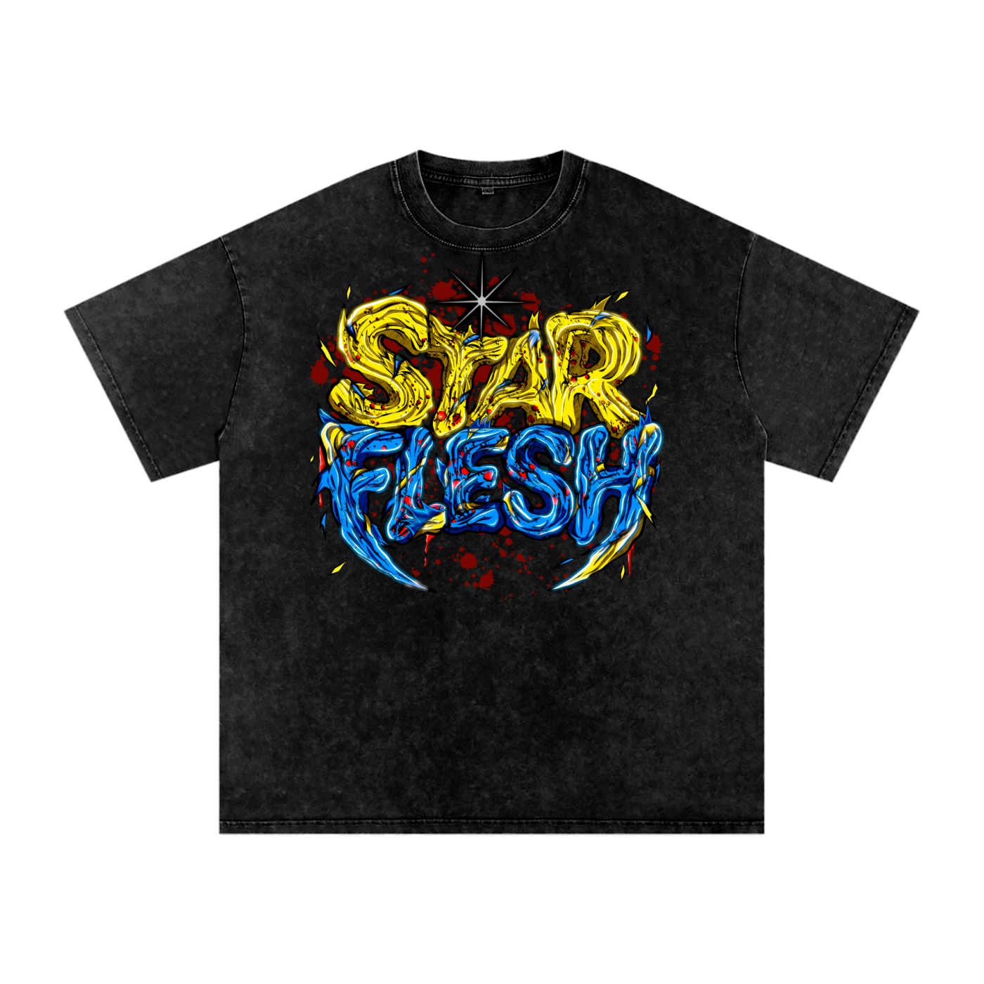 Star Flesh "Unbreakable" Oversized Snow Washed T-Shirt