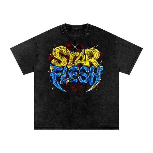 Star Flesh "Unbreakable" Oversized Snow Washed T-Shirt